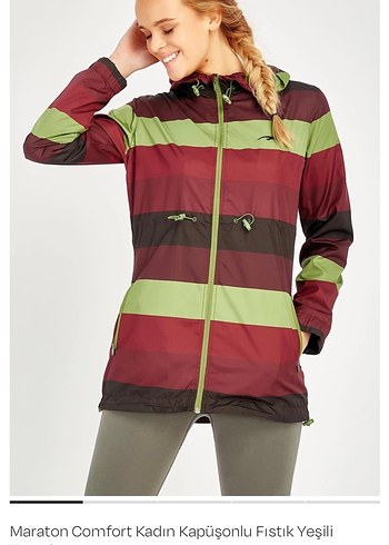 Maraton Pembe Kapüşonlu Yağmurluk - Görsel 9