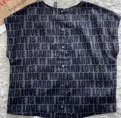 xs Beden gri Renk H&M Love is Hard Bluz