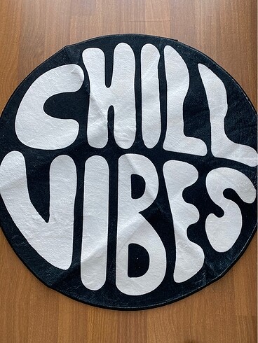 Chill Vibes Siyah Beyaz Yuvarlak Halı