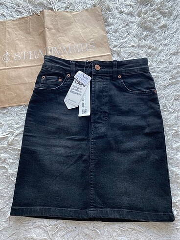 Stradivarius Stradivarius High Waist Jean Skirt