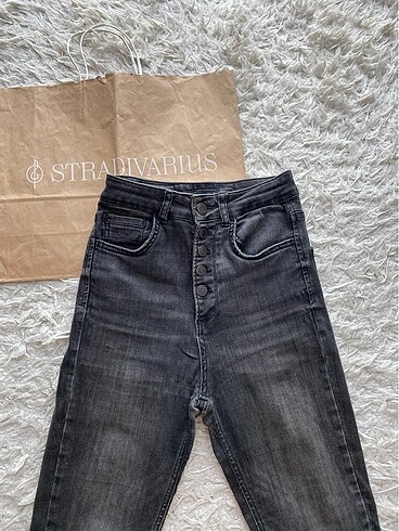 34 Beden gri Renk Stradivarius Super High Waist Jean