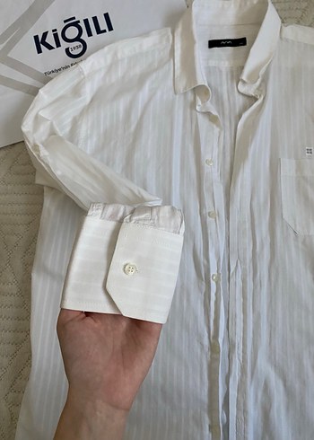 Avva Pamuklu Uzun Kollu Beyaz Gömlek - Görsel 3