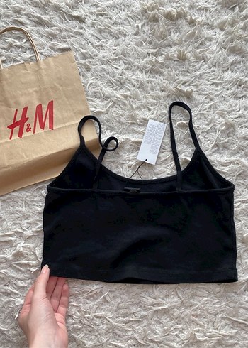 Urban Outfitters Siyah Baskılı İnce Askılı Crop Top - Görsel 7