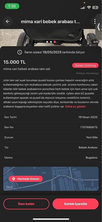 Mima xari bebek arabası - Görsel 5