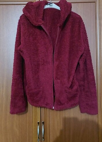 Bordo peluş ceket 