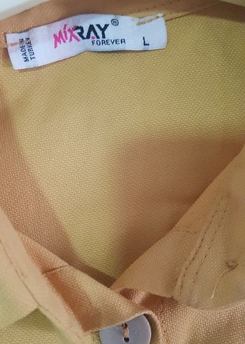 hardal Sarısı  Düğmeli Kadın Uzun Elbise - Görsel 5