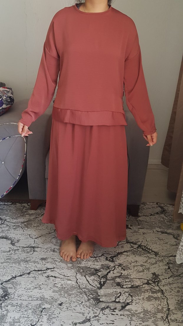 Bordo Salaş Kadın Uzun ikili takım - Görsel 4