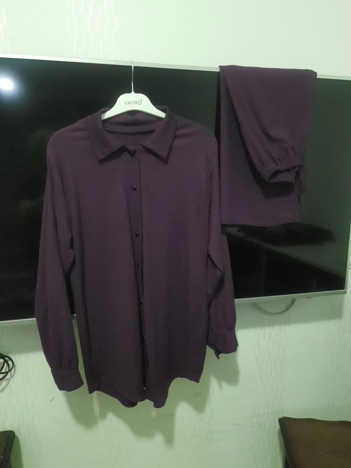 Mor Uzun Kollu Kadın Takım Elbise - Görsel 3