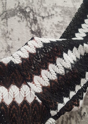 Gri Beyaz Çizgili Kadın Triko Tunik - Görsel 5