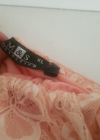 Dantel Detaylı şifon  Pudra Pembe Straplez üst - Görsel 8