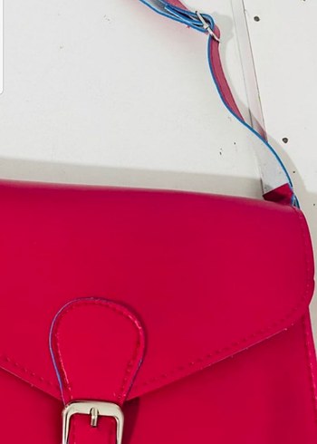 Pembe Deri Tokalı Kadın Çantası - Görsel 3