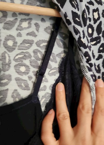 Kadın Uzun Mavi Leopar Desenli Dantelli Sabahlık Takımı - Görsel 10