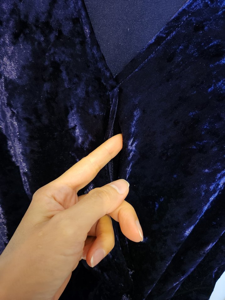 Mango Parlak Mor İnce Kadife Mini Elbise - Görsel 5