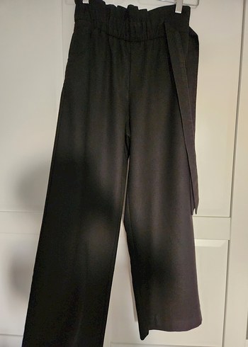 Siyah Kemerli Salaş Yüksek Bel Kumaş Pantolon - Görsel 3