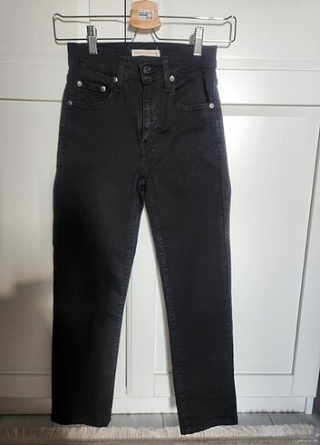 xs Beden Levis yüksek bel jean siyah kot pantolon