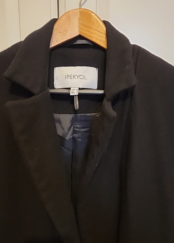 İpekyol Siyah Yün Kaşe Kaban - Görsel 3