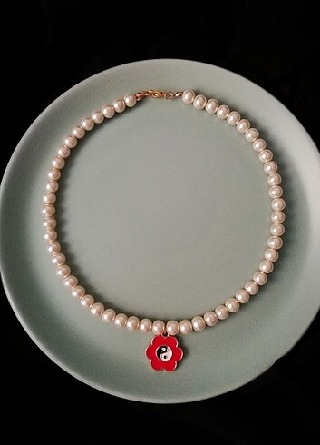 Ying Yang Charm İnci Kolye