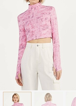 Desenli crop bluz