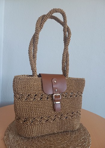 Zara Bej Örgü Kadın Çanta
