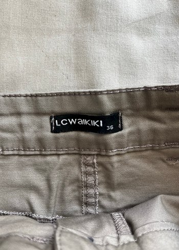 Bej Keten Normal Boy Dar Kesim Etek - Görsel 3