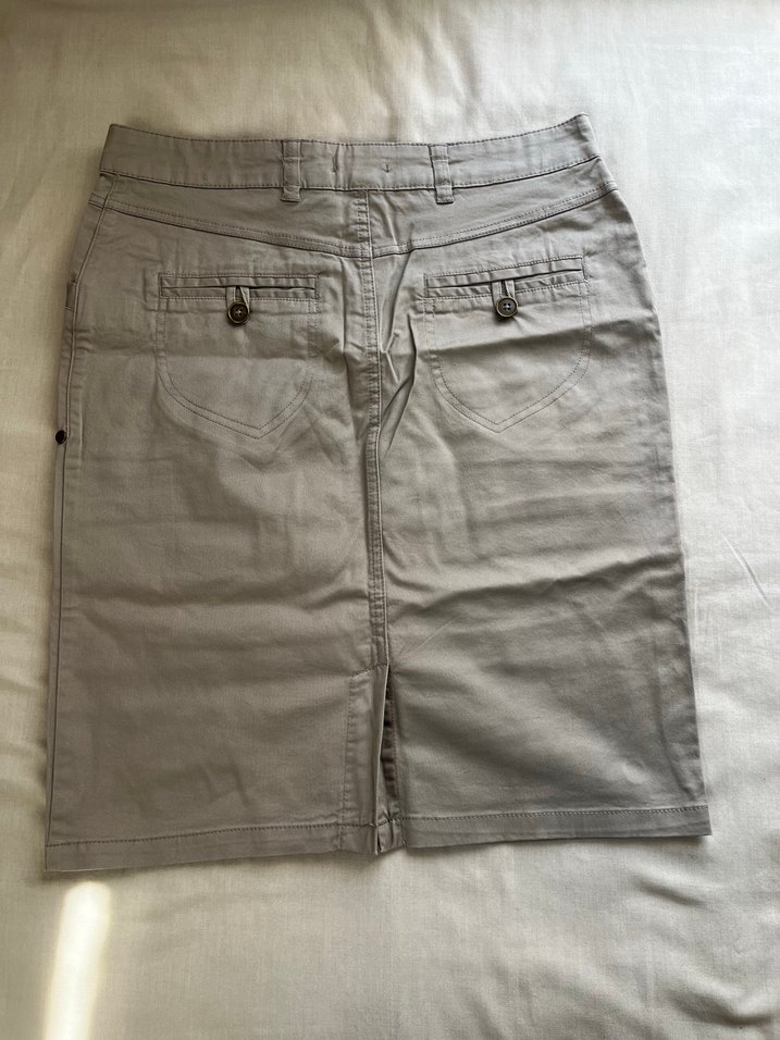 Bej Keten Normal Boy Dar Kesim Etek - Görsel 2