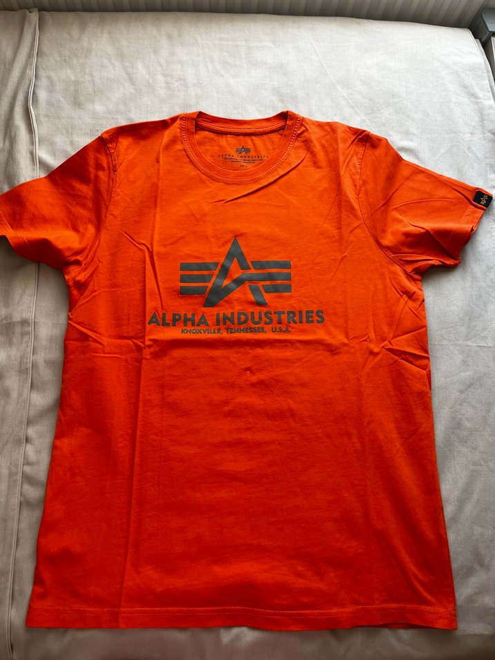 Alpha Industries Turuncu Baskılı Erkek Tişört - Görsel 4