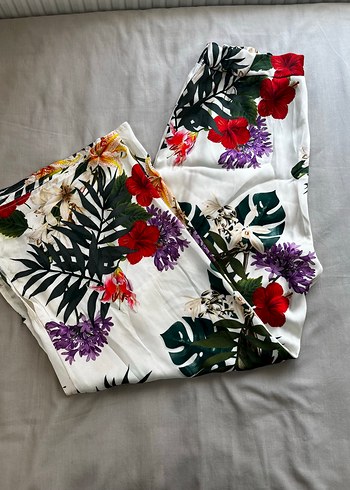 Çiçek Desenli Bohem Kadın Pantolon - Görsel 2