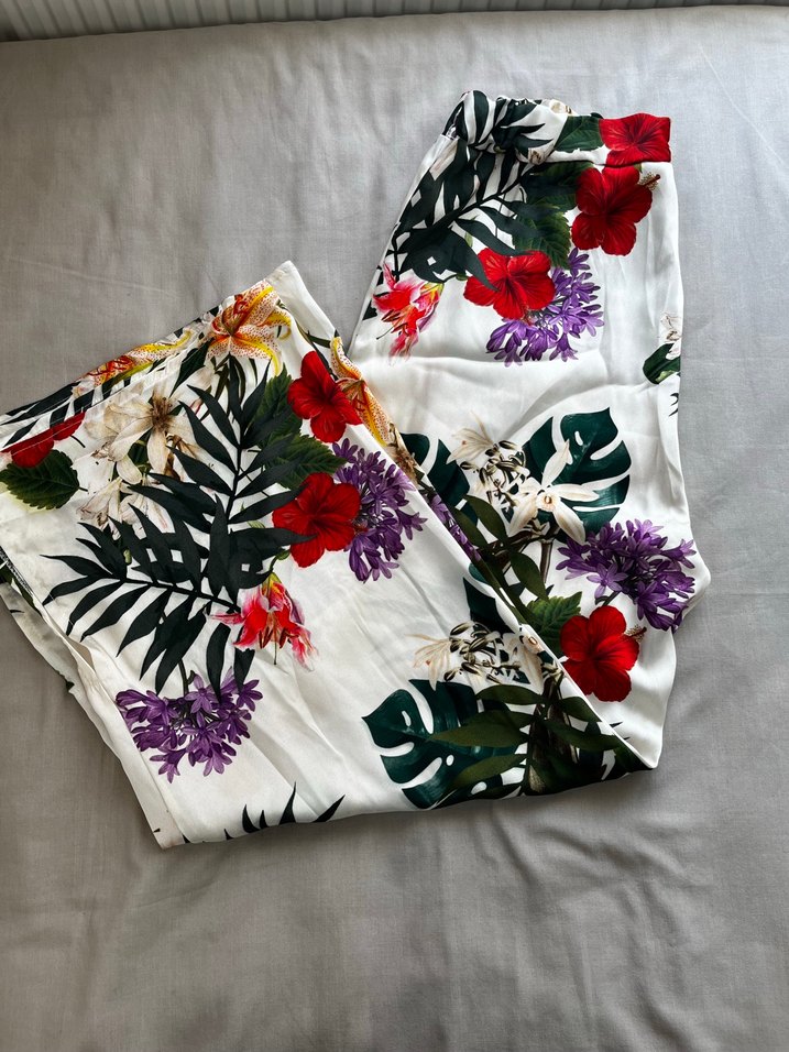 Çiçek Desenli Bohem Kadın Pantolon - Görsel 2