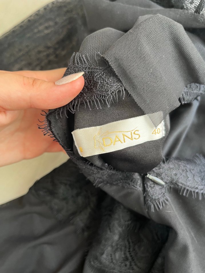 Uzun Kollu Siyah  Elbise - Görsel 4