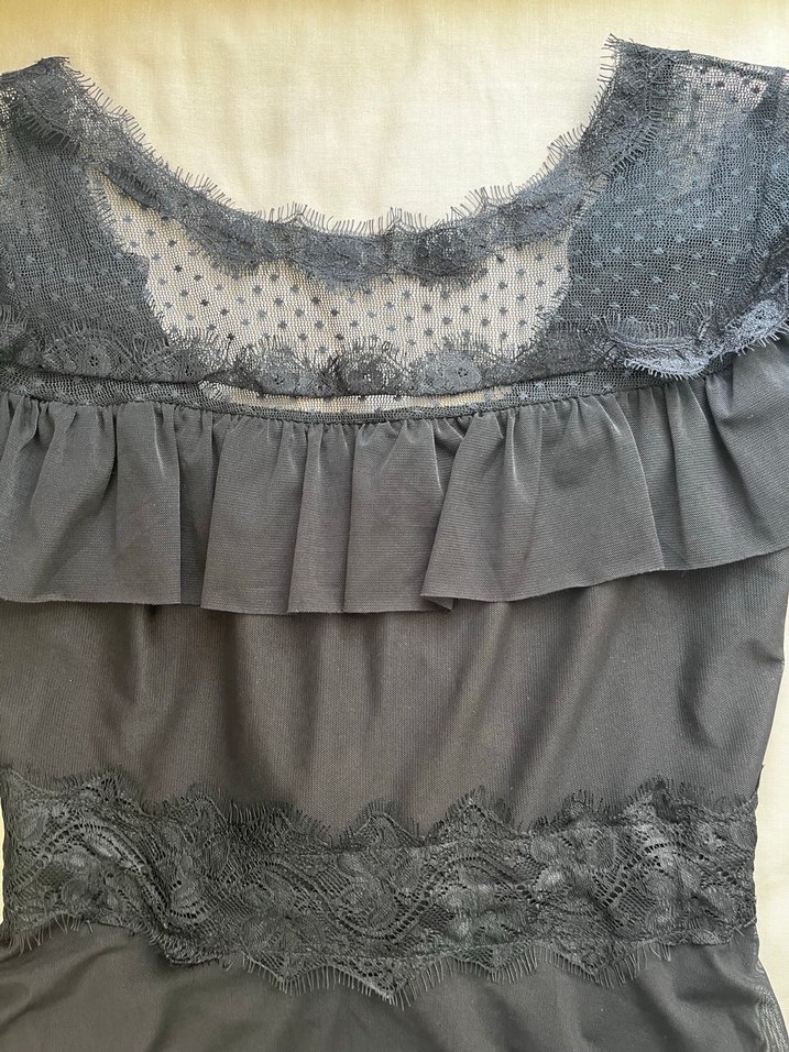 Uzun Kollu Siyah  Elbise - Görsel 2