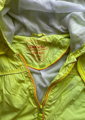 Sarı Kapüşonlu Fermuarlı  Yağmurluk - Görsel 2