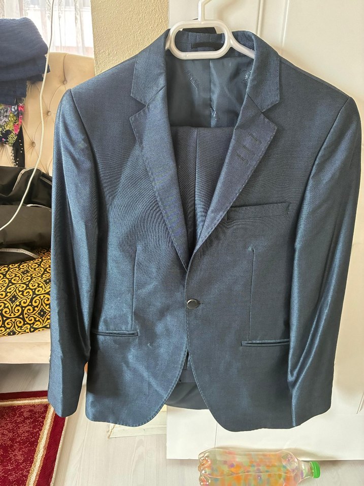 Gri Erkek Ofis Takımı, Normal Kesim, Düğmeli - Görsel 2