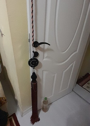 Bordo Nakışlı Perde Püskülü - Görsel 3