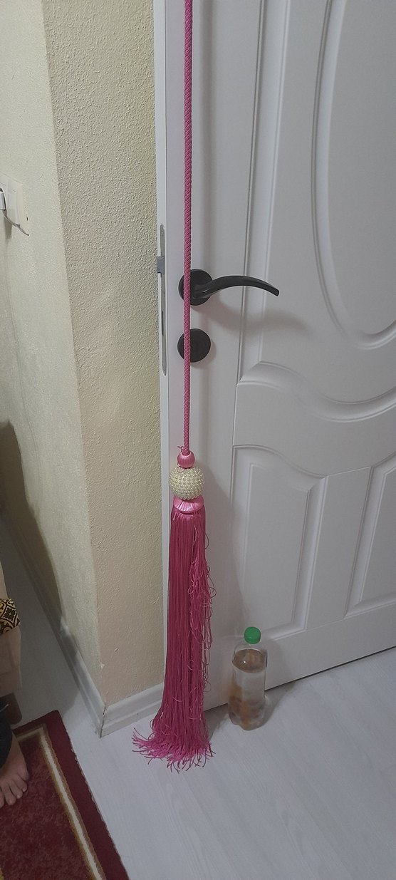 Bordo Nakışlı Perde Püskülü - Görsel 5