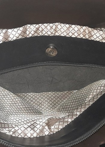 Gri Aksesuarli kol Çantası - Görsel 5