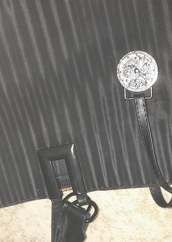 Gri Aksesuarli kol Çantası - Görsel 2