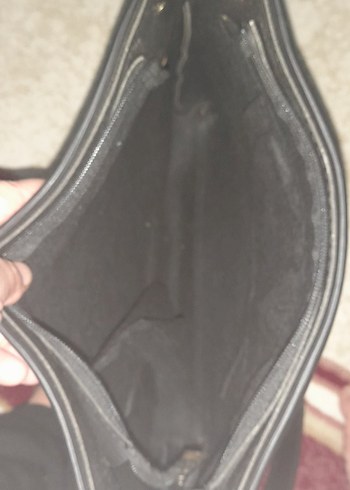 Siyah Deri Fermuarlı Kadın Çanta - Görsel 4