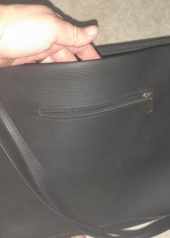 Siyah Deri Fermuarlı Kadın Çanta - Görsel 3