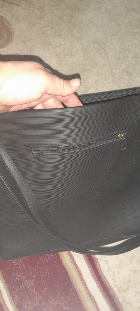 Siyah Deri Fermuarlı Kadın Çanta - Görsel 3