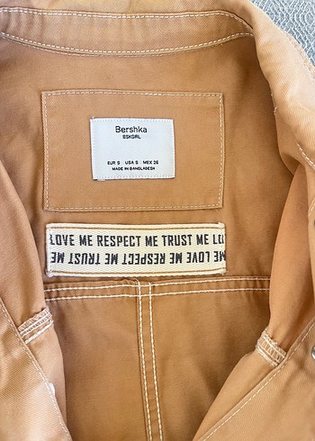 Bershka Bej Düğmeli Kadın Denim Ceket