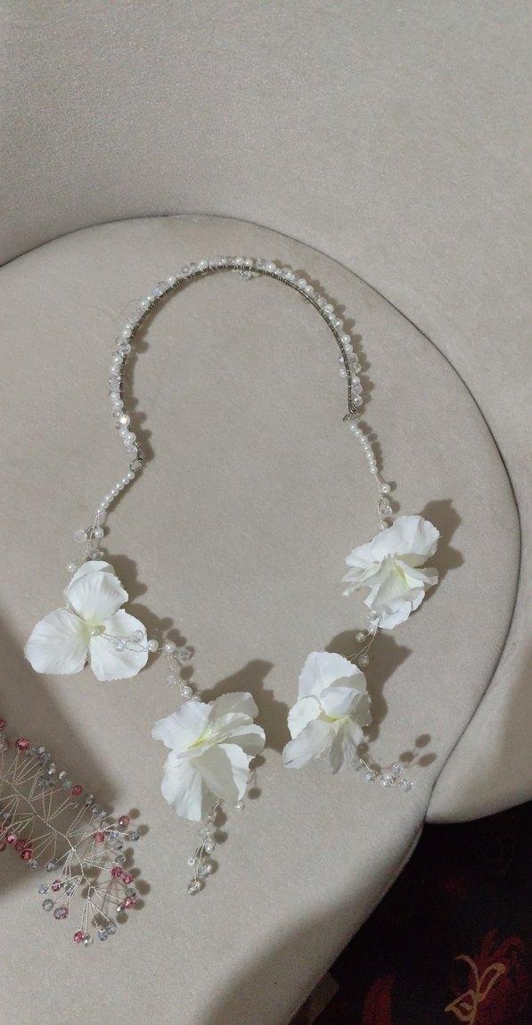 Boncuklu Çok Renkli Örgü Saç Aksesuarı - Görsel 5