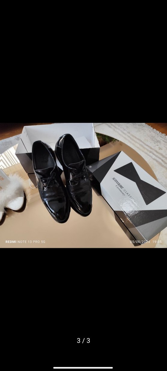 Siyah Parlak Erkek Klasik Ayakkabı - Görsel 3