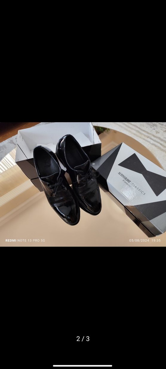 Siyah Parlak Erkek Klasik Ayakkabı - Görsel 2