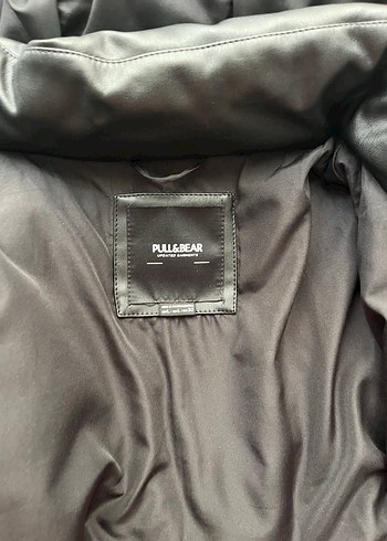 Pull and Bear Pull&Bear Siyah Deri Kadın Kışlık Mont