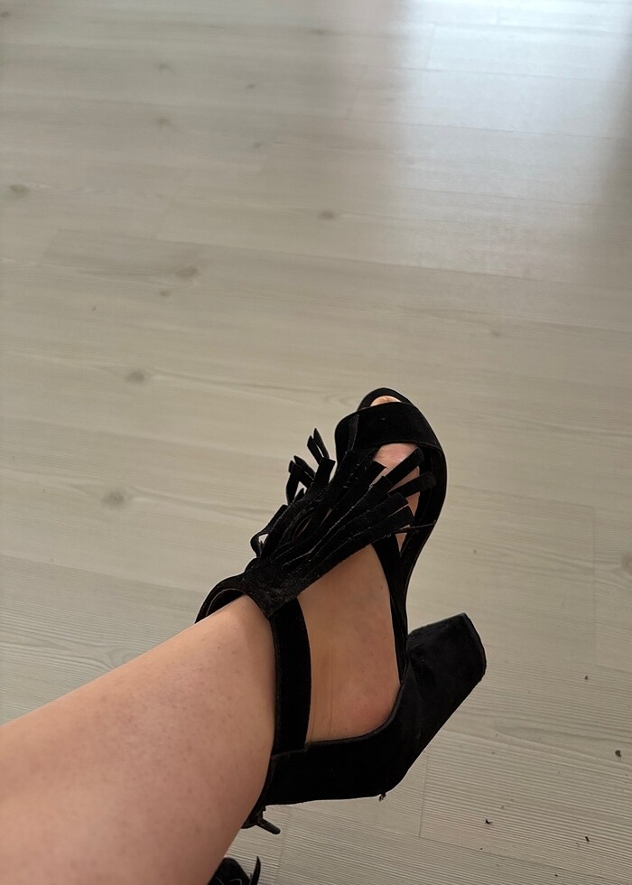 Topuklu ayakkabı / süet - Görsel 5