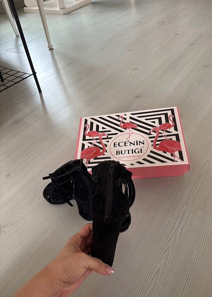 Topuklu ayakkabı / süet - Görsel 3