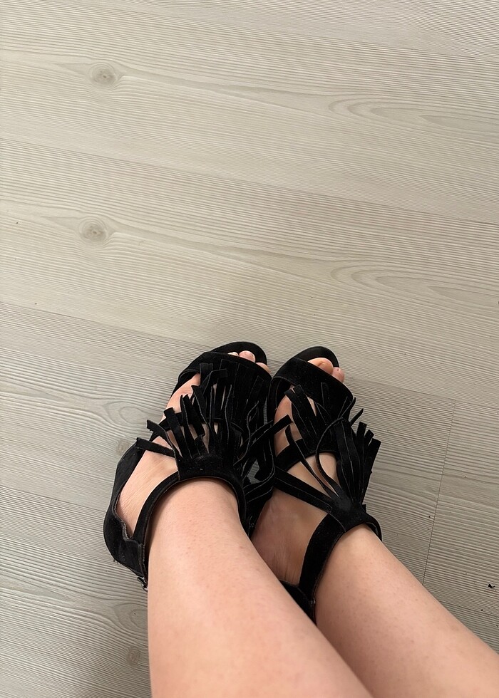 Topuklu ayakkabı / süet - Görsel 4