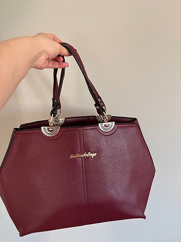Fashion Angel Bordo geniş çanta