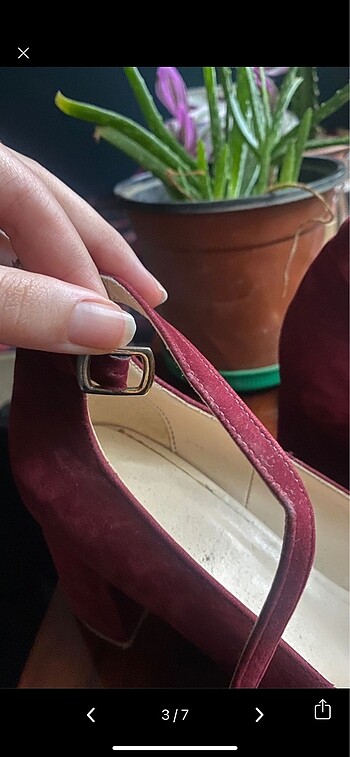 37 Beden Bordo vintage topuklu ayakkabı