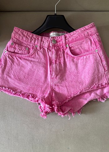 Pembe Mini Denim Şort